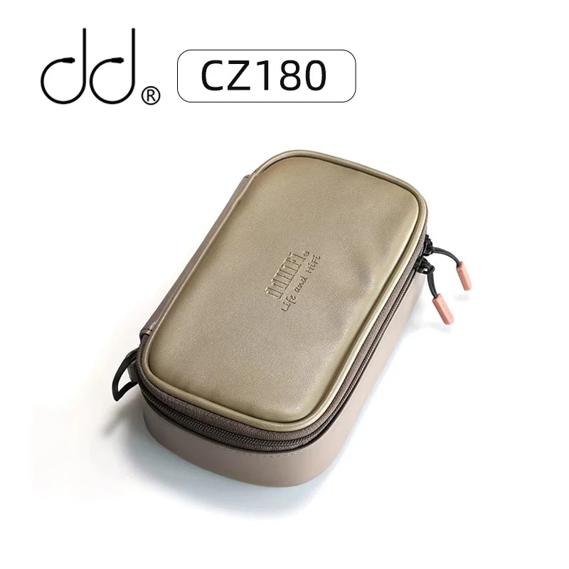 DD ddHiFi CZ180 Portable HiFi Storage Case With Composite Leather And Customized YKK Double Slider Zipper (Coffee Beans Color)