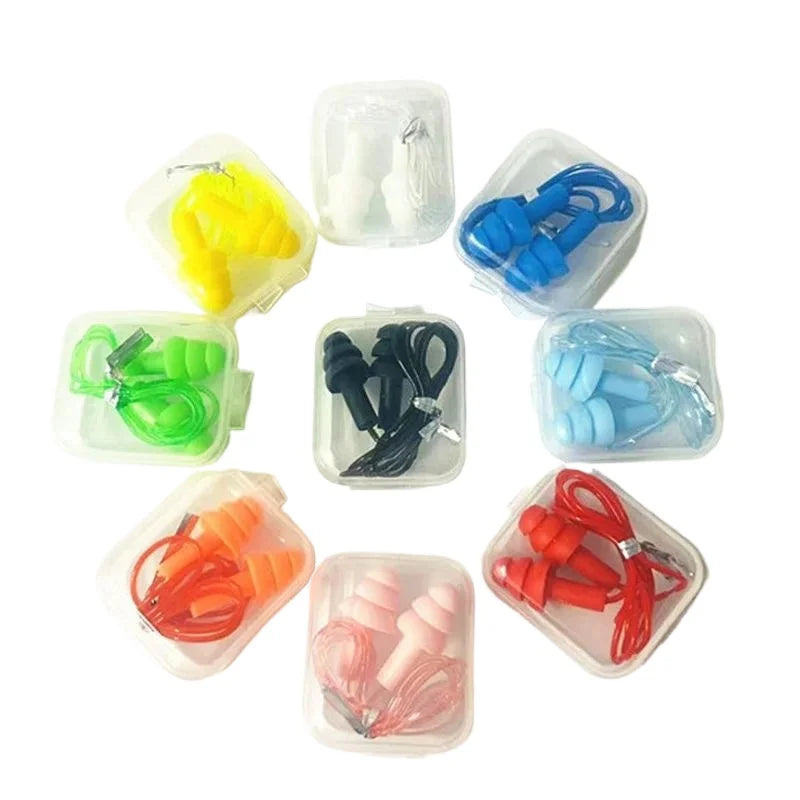 Soft Confortable Earplug with Rope Noise Reduction TPE Ear Plug Soundproof for Travel Plane Train Sleeping Rest Earplug with Box