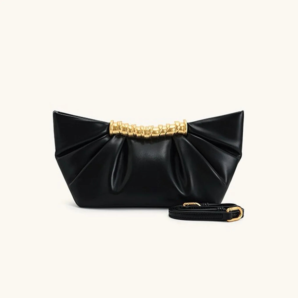 Luxury Golden Black Clutch Bag Cloud Bag Metal Folded Dumpling Bag High Quality Banquet Bag Single Shoulder Bag 2026 Fashion