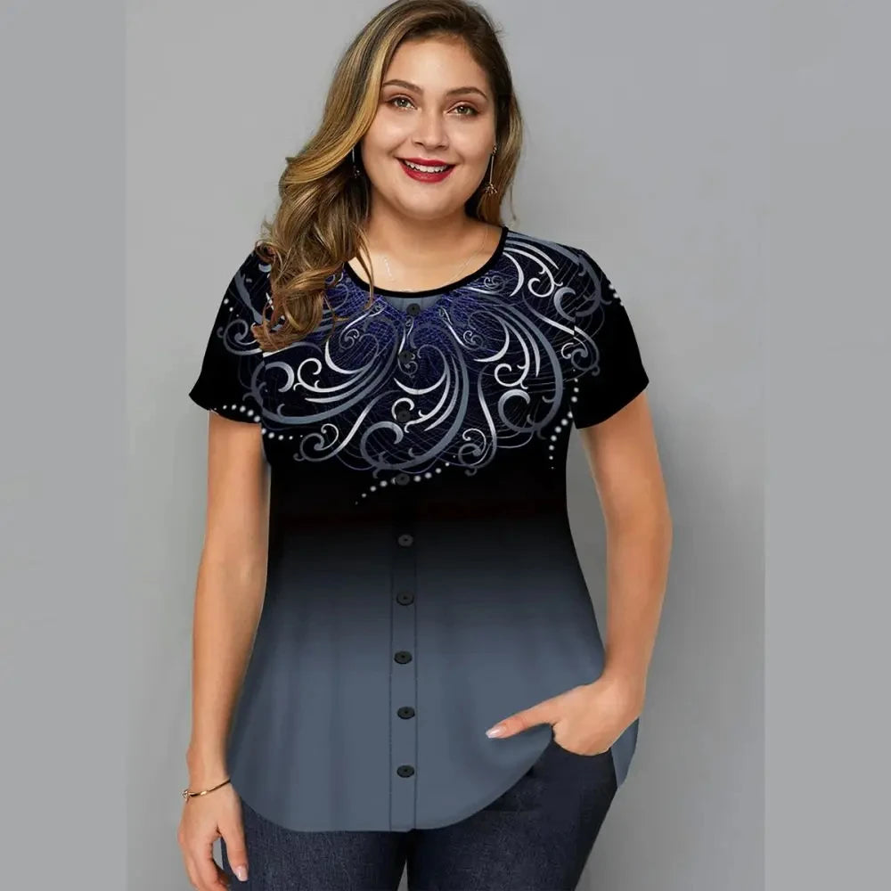 Summer Fashion 3D Printed Women's Short-sleeved T-shirt Harajuku Plus Size Casual Shirt Round Neck Women's Street Top T-shirt