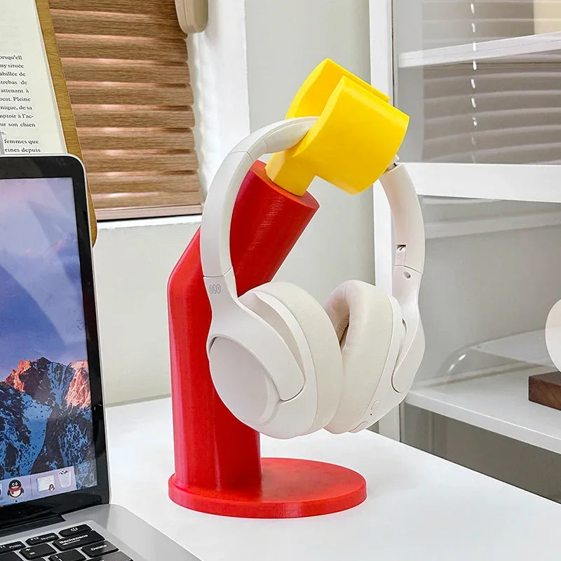 Creative Cute Headset Stand for Desktop, 3D Printed Earphone Dock, Gaming Setup Accessories, for Girls Boys Kids Room Decor