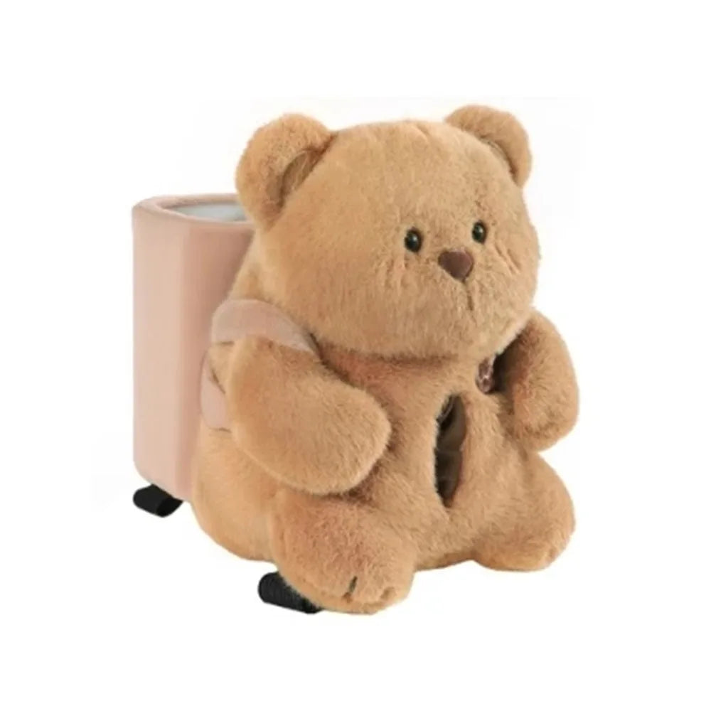 Plush Bear Car Tissue Box 2-in-1 Car Tissue Box and Trash Can Cute Napkin Tissue Paper Holder Creative Car Armrest Tissue Case