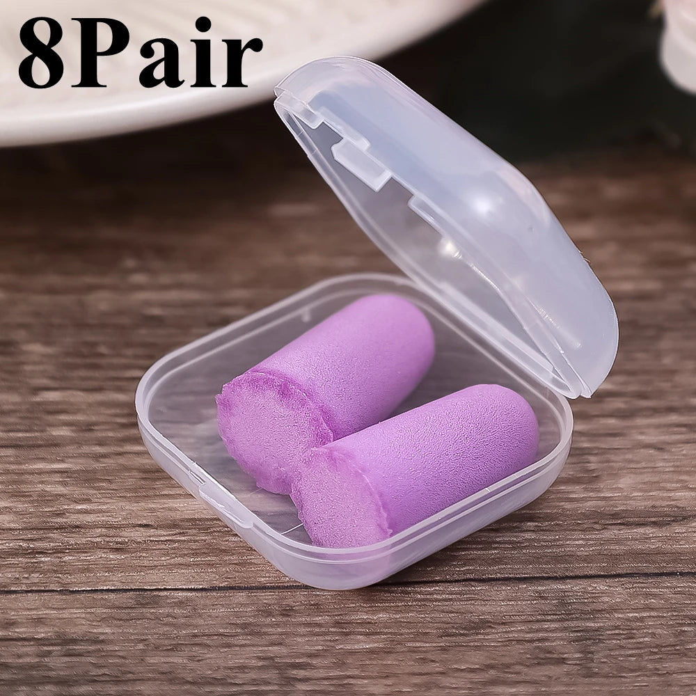 8Pair Soft Silicone Ear Plug Sound Insulation Ear Protection Earplug Anti-noise Plugs Foam Soft Noise Reduction with Storage Box