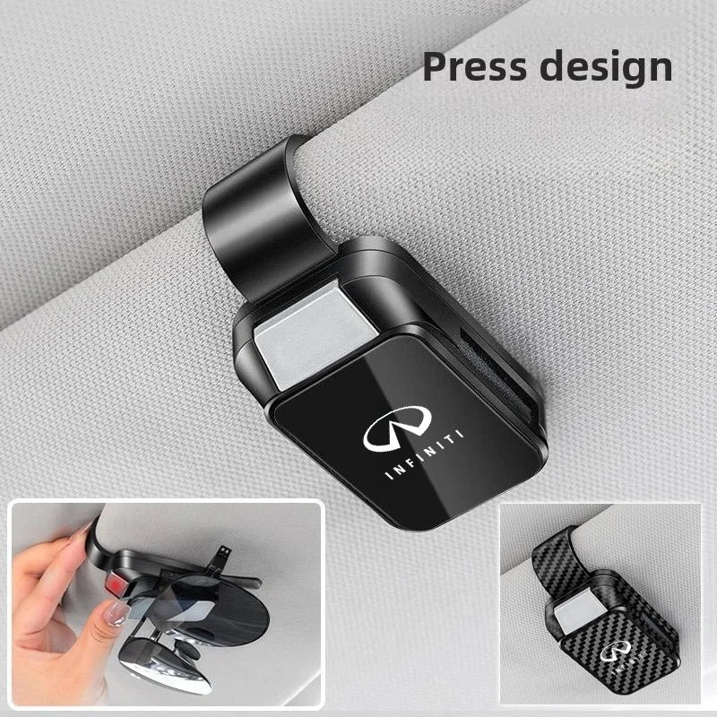 Car Sun Visor Carbon Glasses Sunglasses Clip Holder case Storage for INFINITI QX60 QX80 QX50 QX55 Q50 Q60 QX70 Q70 assecories