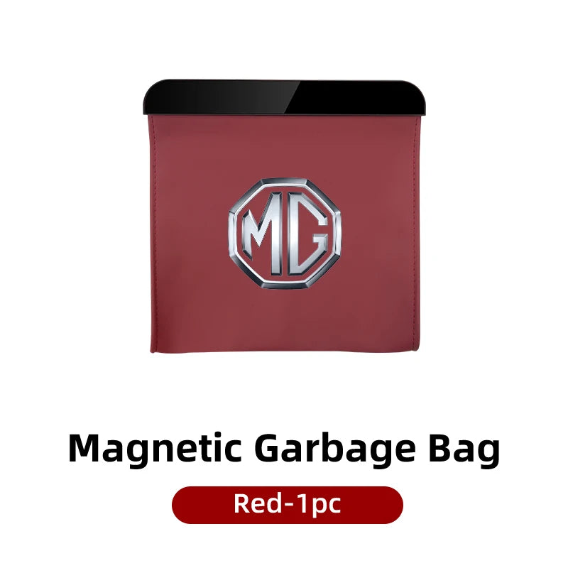 Magnetic Car Seatback Waste Storage Bag Leather Tools Box For Morris Garages MG 6 3 5 7 TF ZR ZS HS GS GT Hector RX5 RX8 350 550
