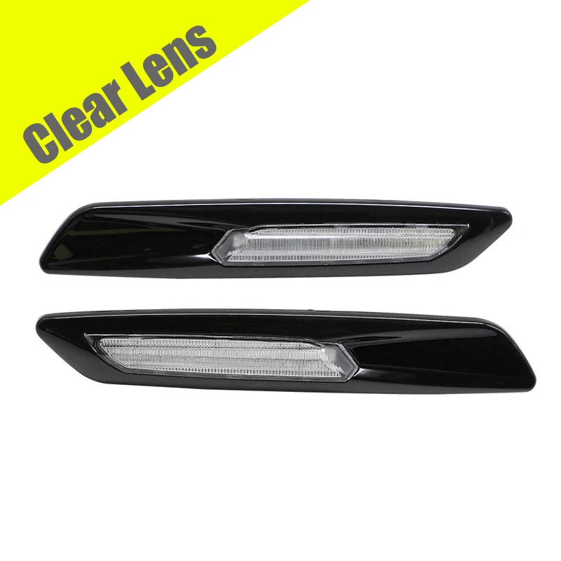 2Pcs Black Shell LED Side Turn Signal Light For BMW E81 E82 E87 E88 2001-2003 E90 E91 E92 E93 2005-2013 E60 E61 X1-E84 X3-E83
