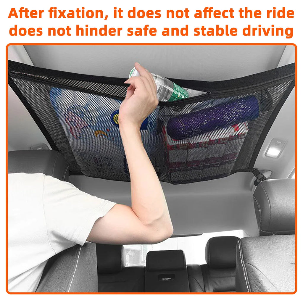 YONGRUN Car Roof Storage Organizer Car Roof Cargo Net Strong Load-Bearing Net Large Capacity Saves Space Car Roof Net Storage