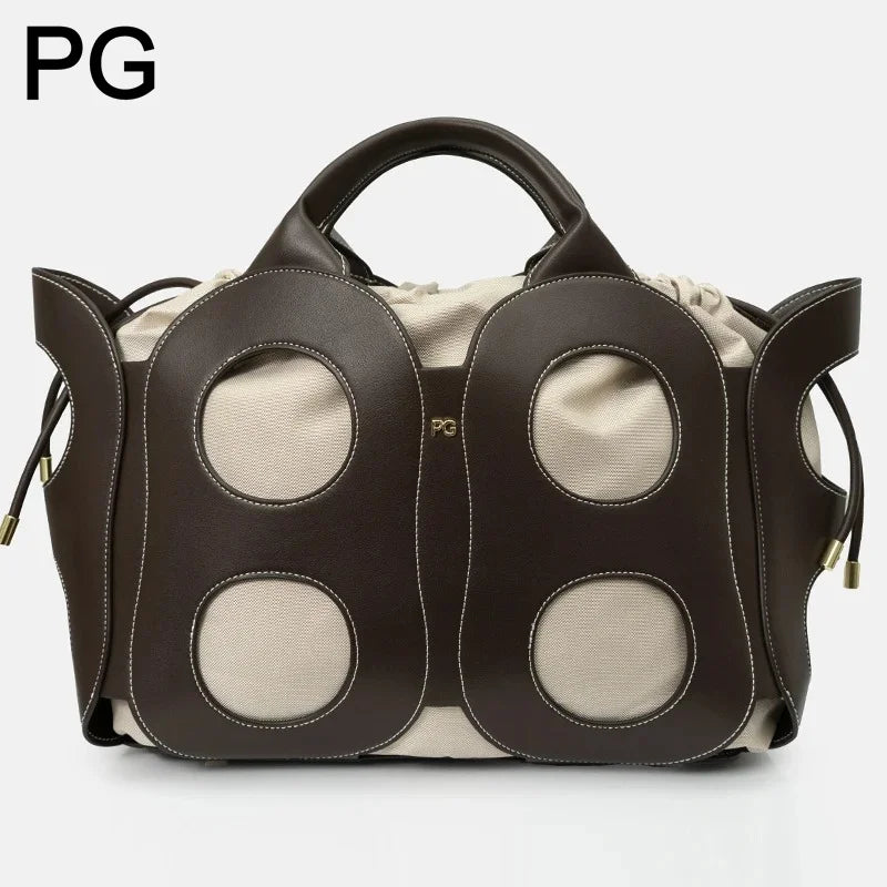 PG Shoulder Bag For Women Premium Pebbled Leather Tote Fashion Knot Detail Handbag Elegant Office Commute Daily Bag