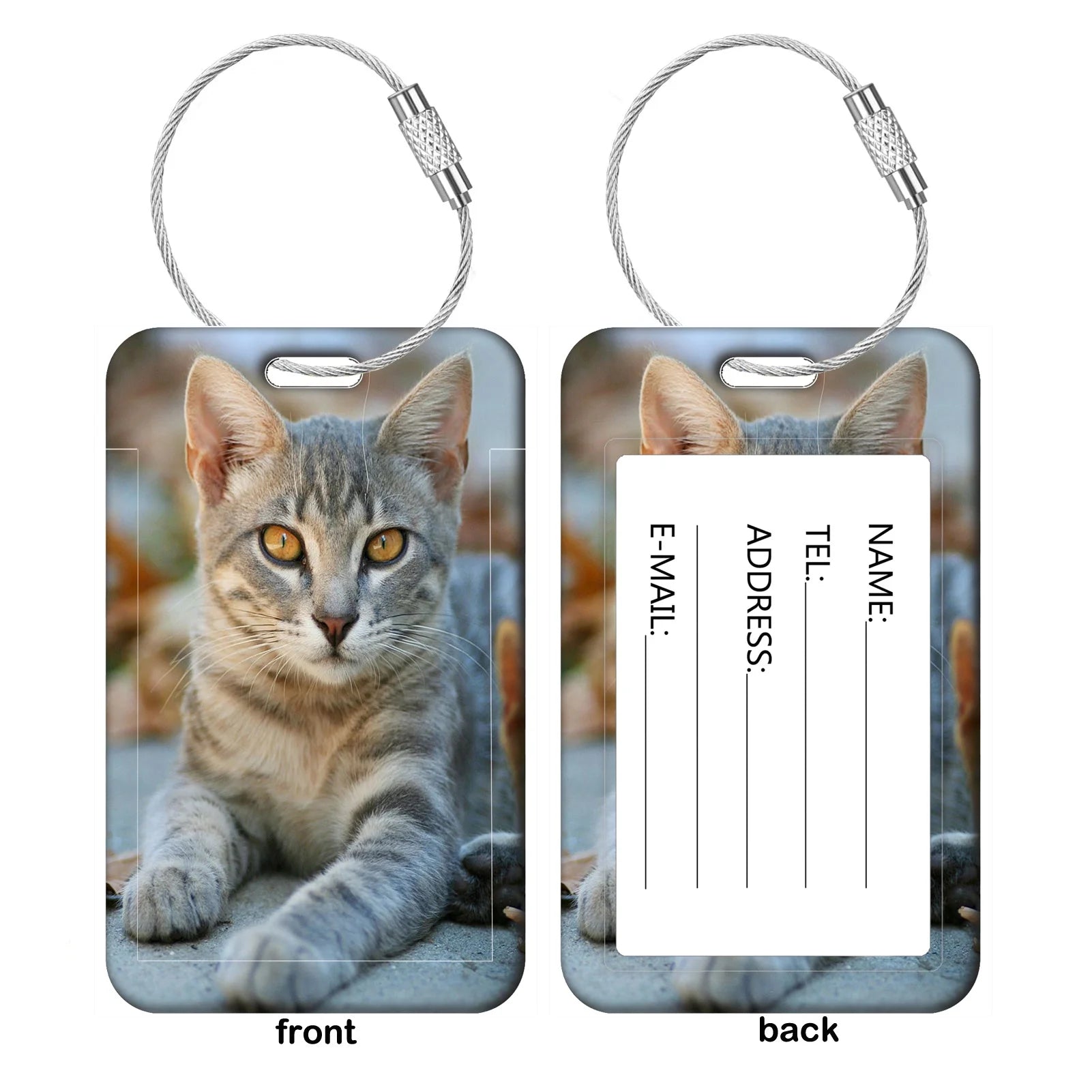 Cute Animal Cat Luggage Tags Suitcase ID Address Name Holder Kitten Baggage Tag Label Travel Suitcase cccessories