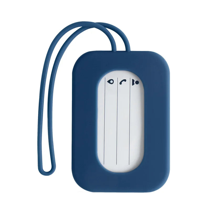 Silicone Travel Luggage Tags Name & ID Card Holder Solid Color Suitcase Label Baggage Boarding Bag Tag Travel Accessories
