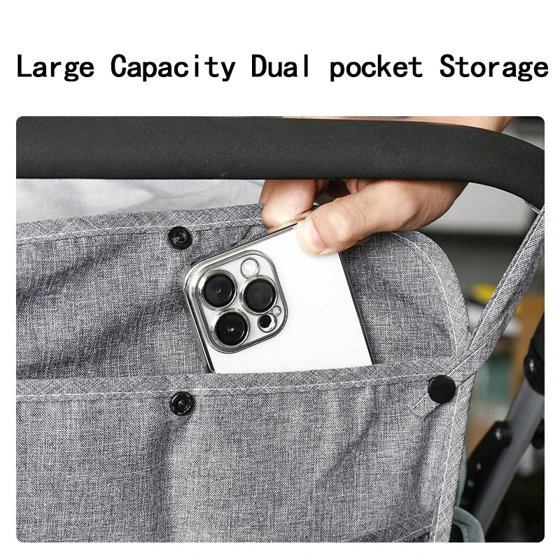 Multi-Function Mesh Design Storage/Bag Baby Cart Hanging Bag Large-Capacity Double Pocket Storage Bags Baby Supplies Storage-Bag