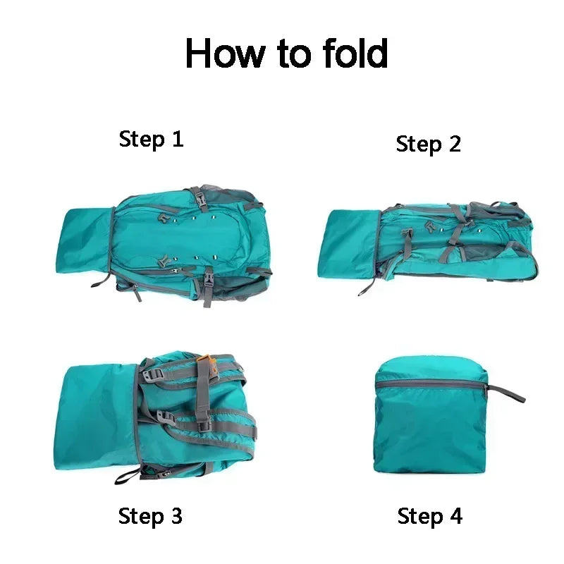 40L Outdoor Foldable Backpack Ultralight Waterproof Soft Camping Shoulder Pack Climbing Travel Mountaineering Camping Hiking Bag