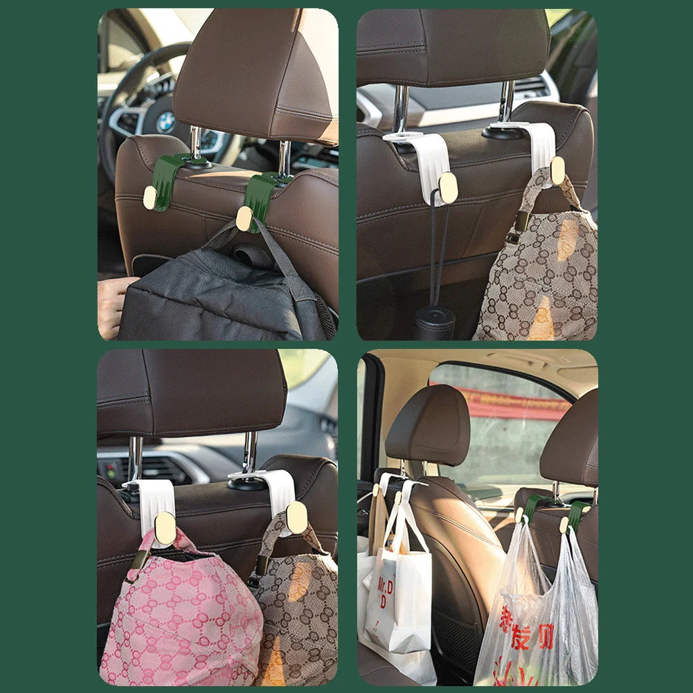 Waterproof Car Seat Back Hook Auto Interior Headrest Hanger Holder (White)