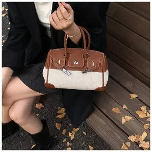 Fashionable Solid Color Diaper Bag High-End Elegant Clutch Shoulder Bag Trendy Large Capacity Crossbody Handbag