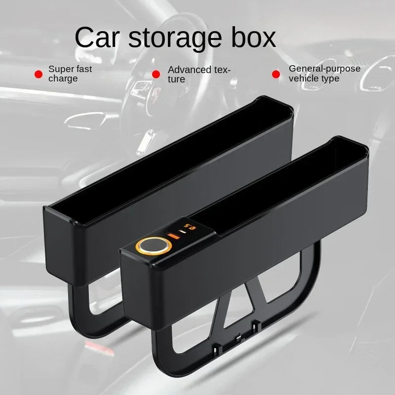 Car Seat Gap Filler Organizer 52W Charging Car Organizer Storage Box Base Removable Seat Gap Filler for Car Organizer Front Seat