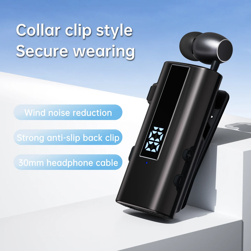K92 50 Hours Mini Portable Wireless BT 6.0 Bluetooth Earphone In-Ear Headset Vibrating Alert Wear Clip Hands Free Earphones K55