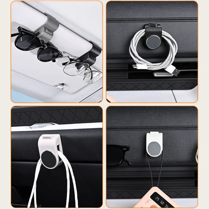 Car Glasses Holder Clip - Durable ABS Resin, Easy Installation for All Vehicle Models, Keeps Fashion Glasses Secure & Visible on