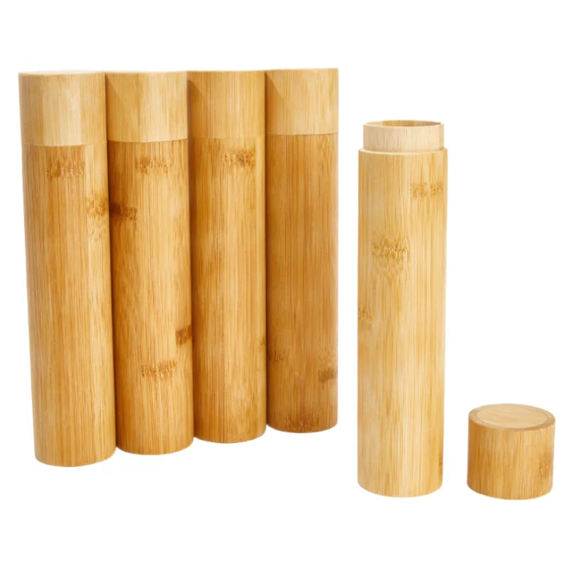 23cm Length Empty Bamboo Toothbrush Tube & Tea Bottle Eco-Friendly Toothbrush Case Travel Portable Tooth Brush Holder Box