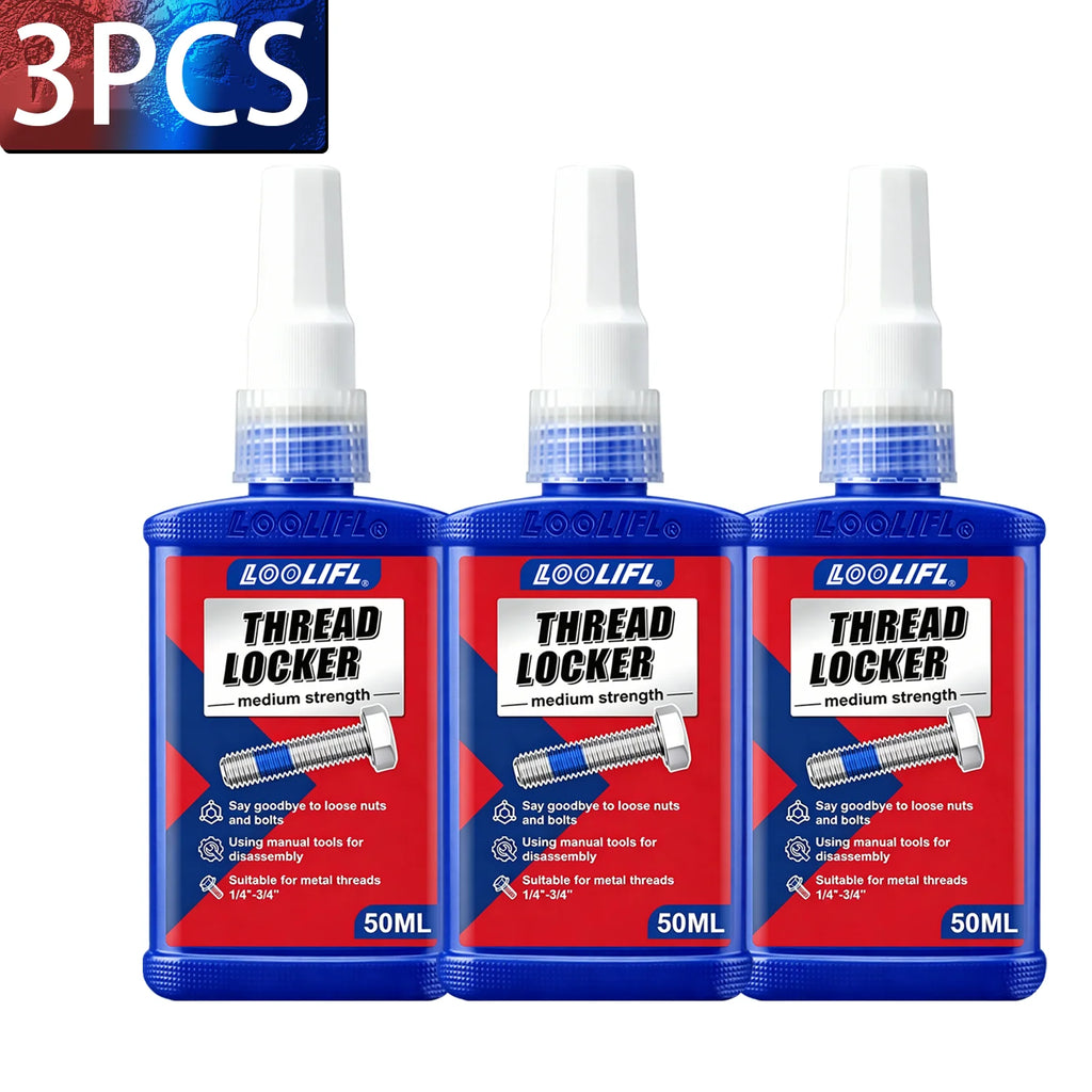 High Medium Strength Threadlocker 243 271 Bolt Anti-Loose Seal Glue Oil Heat Vibration Resistant Metal Thread Compound 50ML 10G