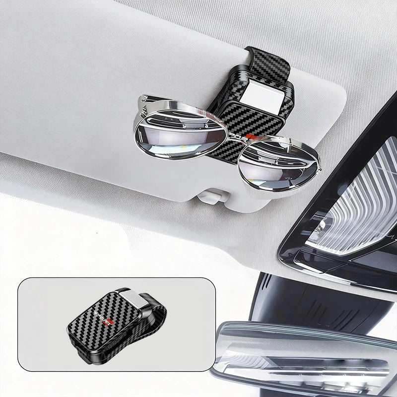 Car sun visor glasses clip available in three colors: red, black, and white Car glasses holder Multifunctional document card hol