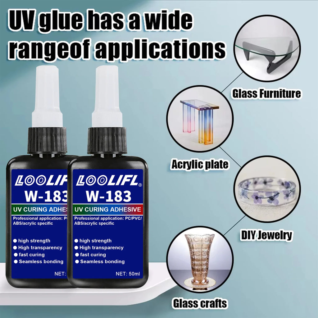 Hot Sell UV Hard Resin Adhesive UV Glue Welding Kit 50g/1000g DIYJewellery Making For Jewellery Glass Metal 1-Minute Fast Curing
