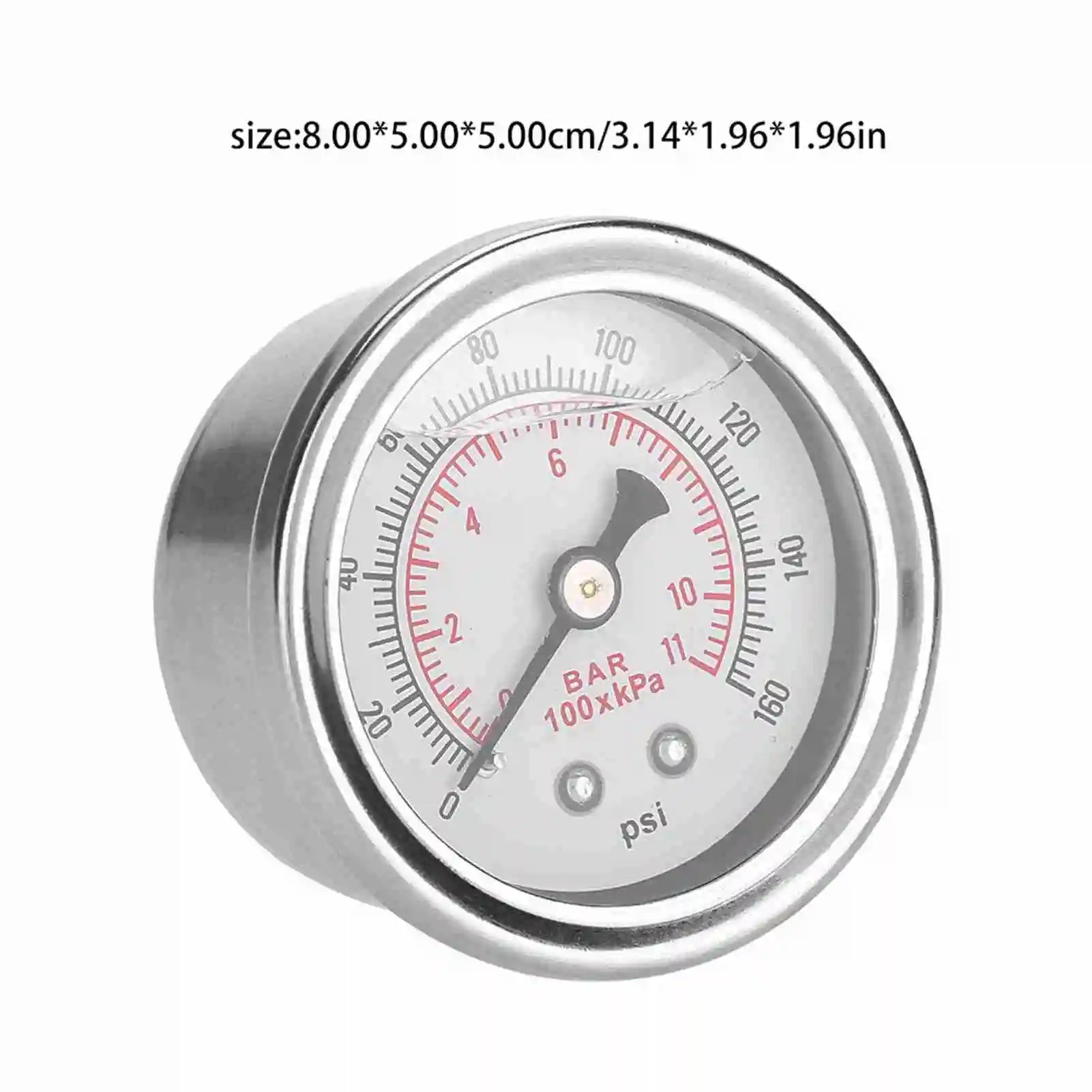 0-160 PSI/bar Car Fuel Pressure Regulator Gauge Liquid Fill Fuel Oil Pressure Meter Gauge