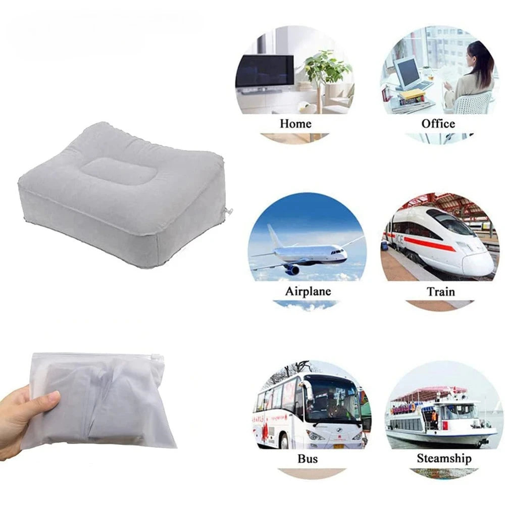 Inflatable Soft Footrest Pillow PVC Inflatable Foot Rest Pillow Cushion Air Travel Office Home Leg Up Relaxing Feet Almohada