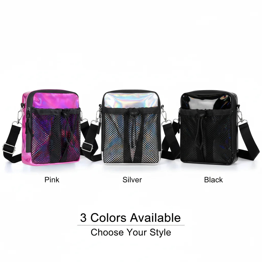 Waterproof Small Crossbody Bag Multi Pocket Shoulder Sling Bag Outdoor Travel Chest Bag with Mesh Pocket for Men Women