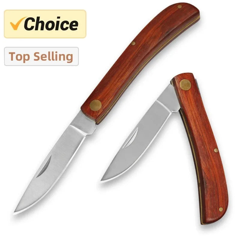 Mini Folding EDC Pocket Knife Stainless Steel Fruit Paring BBQ Hand Meat Knife Portable Cleaver Kitchen Chef Knife House Cutlery