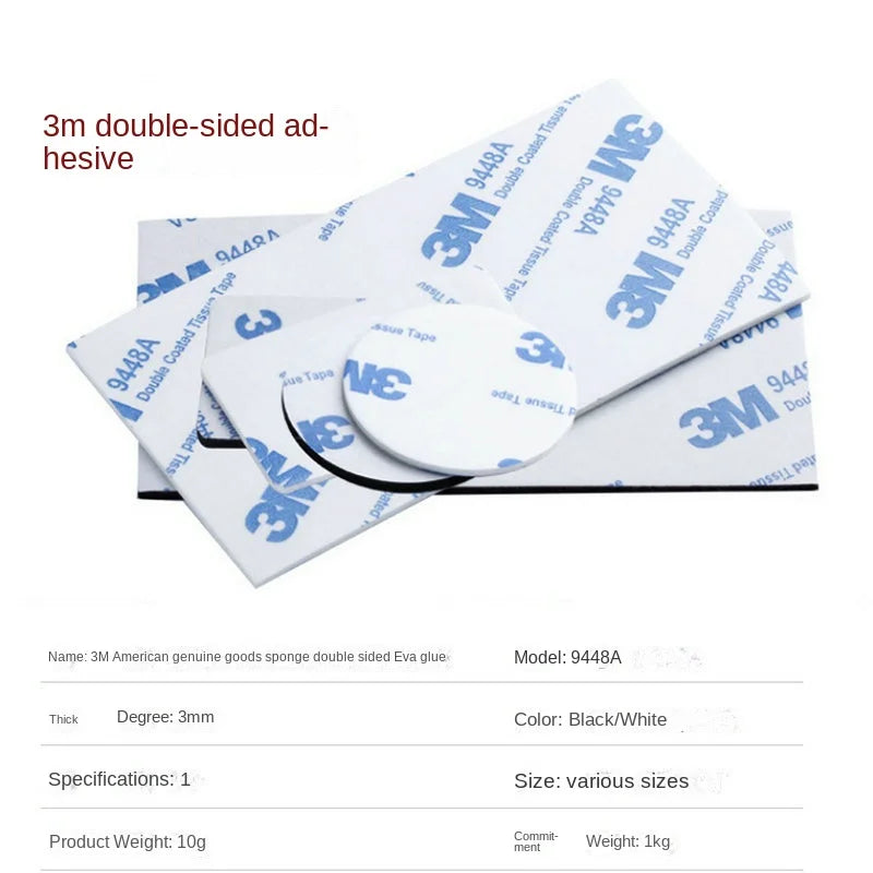 3M 9448A Strong Double Sided Foam Tape Self Adhesive EVA Foam Sticky Decor Strong Pad Mounting Sponge Adhesive Fixed Wall