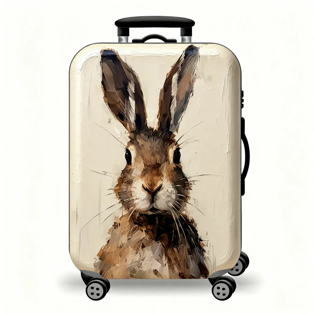 Leisure style animal series oil painting printing luggage cover, elastic washable travel trolley case protective cover