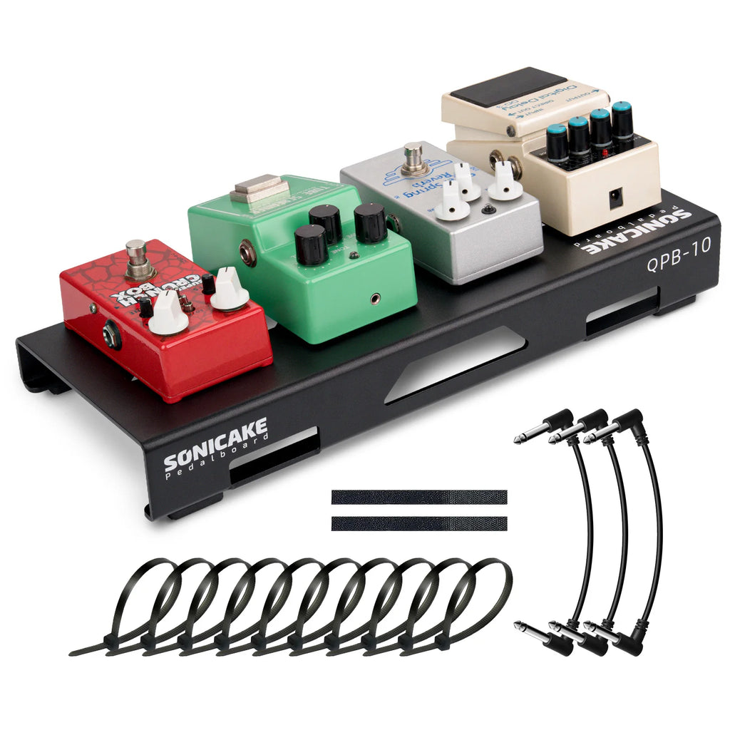 SONICAKE Mini Guitar Pedal Board Guitar Effects Compact Small Pedalboard with Pedals Mountain Tape, Cable Tie & Patch Cables