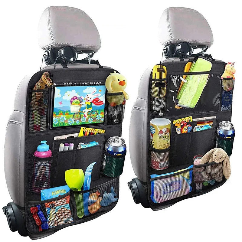 Universal Waterproof Car Back Seat Organizer with Tablet Holder,Multi-Pocket Kids Travel Storage Bag Car Interior Accessories