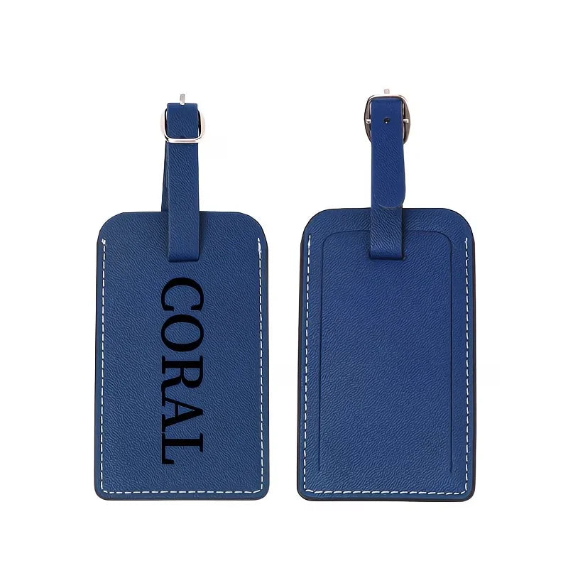 Custom Name Faux Leather Passport and Luggage Tag Set, Luggage Tags, Laser Leather Luggage Tags, Personalized Luggage Tags