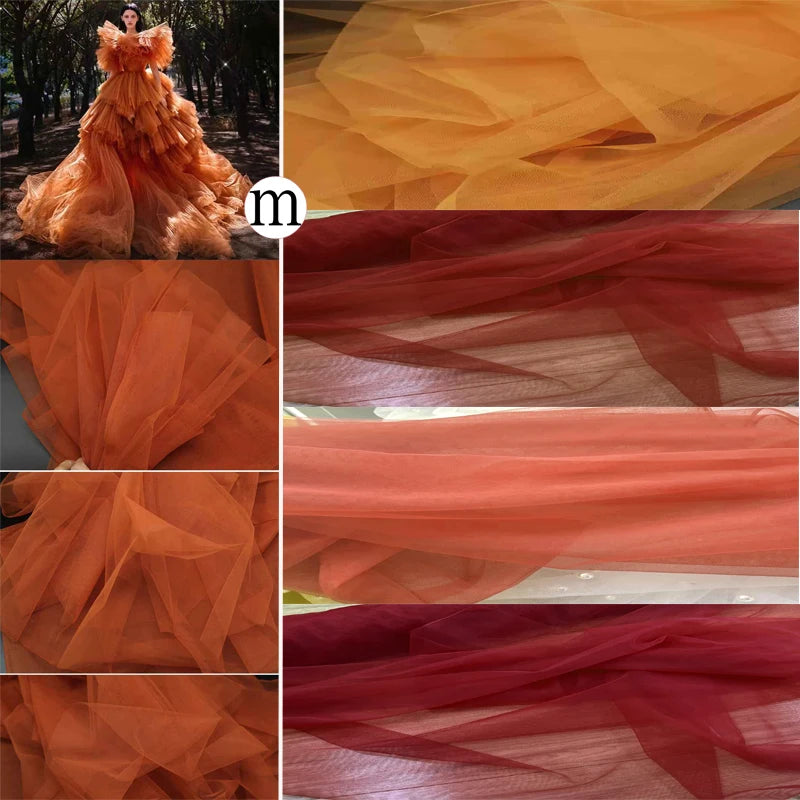 Burnt Orange Soft Tulle Fabric - Wedding Decor Curtains, Chair Covers, Tutu Skirts & DIY Crafting Mesh Material