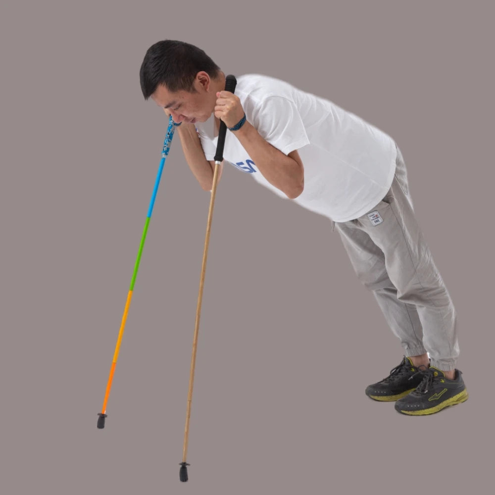 New Hiking Pole Ultralight Trekking Poles High Strength Carbon Fiber & Natural Bamboo Skin Trekking Pole Outdoor
