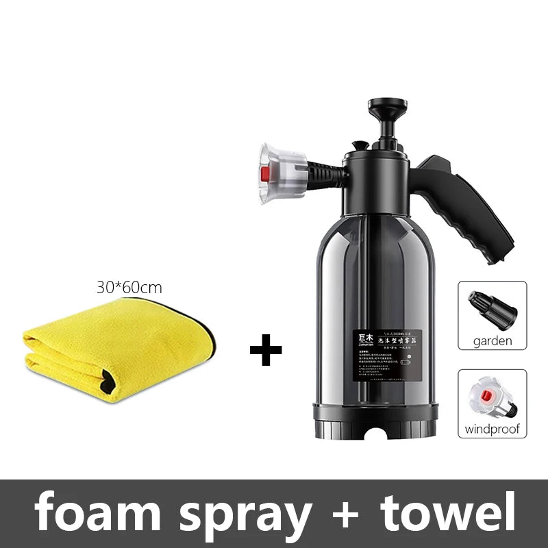 Car Cleaning Foam Spray 2L High Pressure Hand Pump Water Can Foam Lance Spray Bottle for Auto Home Garden Car Cleaning Tools