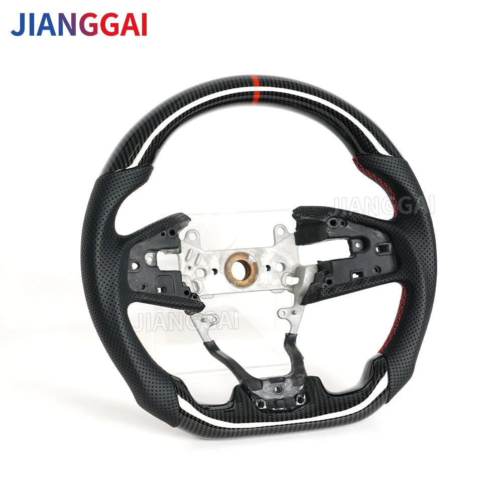 Hydro-Dip Carbon Fiber Steering Wheel For Honda Civic Gen 10th Type R FC FK8 2016-2021 Steering Wheel Perforated Leather