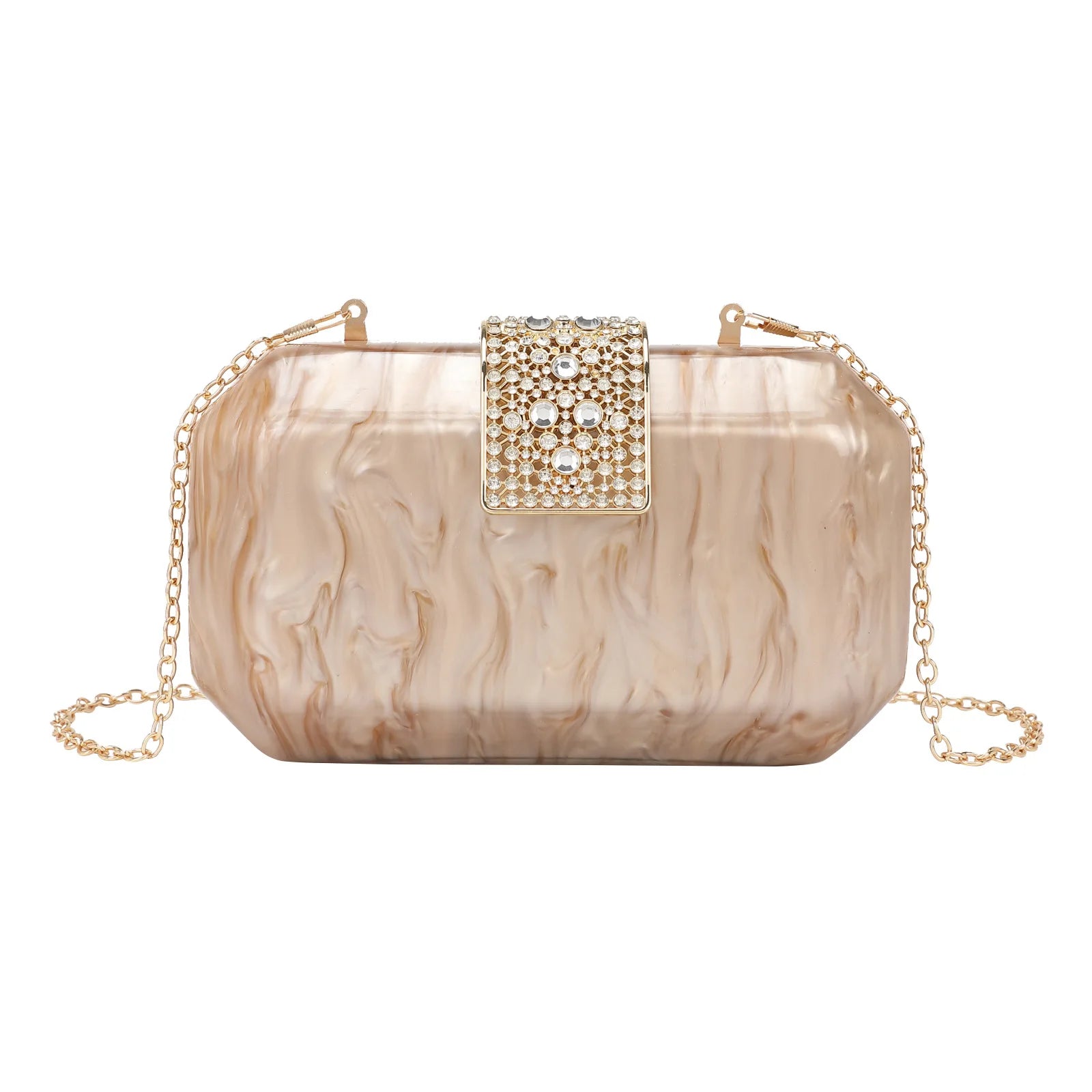 2025 new Korean style fashion temperament dinner bag portable light luxury diamond lock clutch bag evening bag
