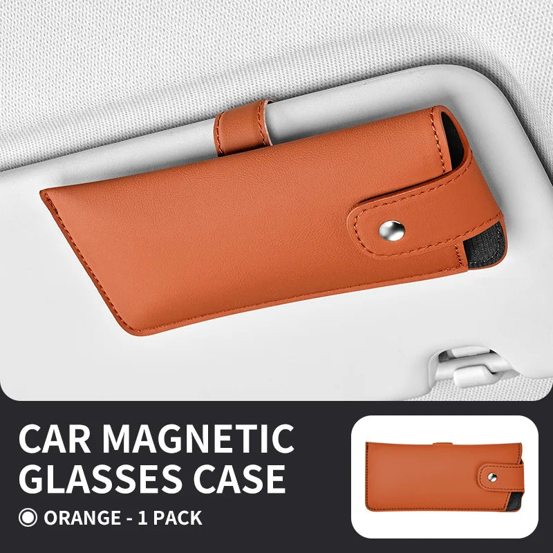 Magnetic Car Sunglasses Holder Case Universal Auto Sun Visor Glasses Box Clip Sunglasses Holder Fastener Eyeglasses Storage