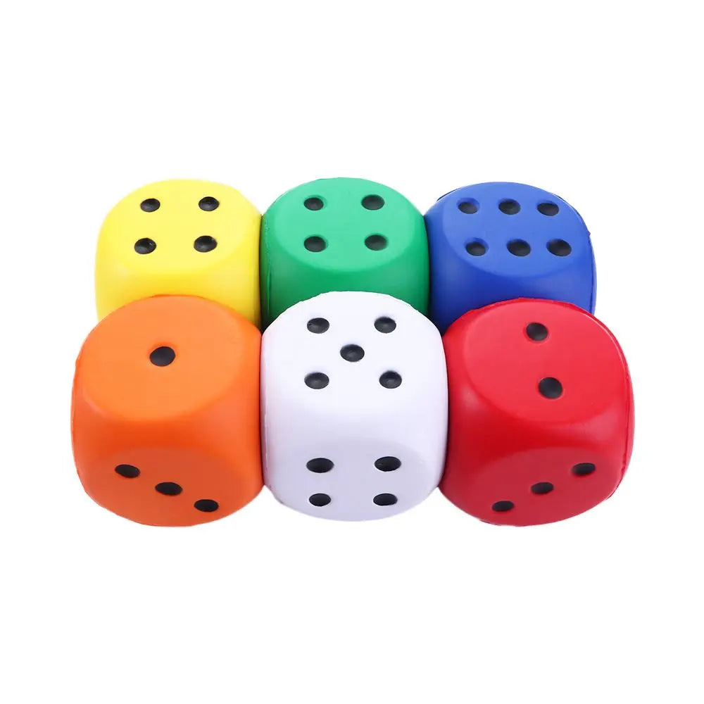 1PCS Big Sponge Dice Soft and Elastic Toys Color Solid Point Dice Side Length 6cm Cognitive Amusing Props