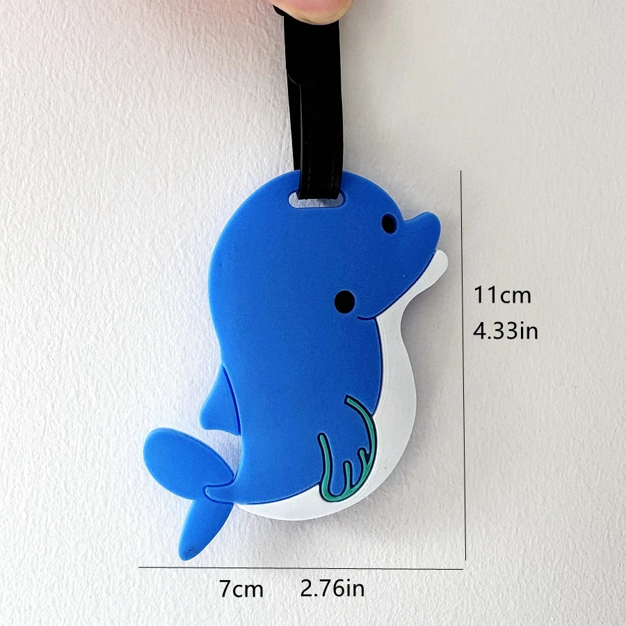 1/2pcs Dolphin Ocean style luggage tag, hang tag, travel bag accessories, personal belongings anti loss, name identification, ID