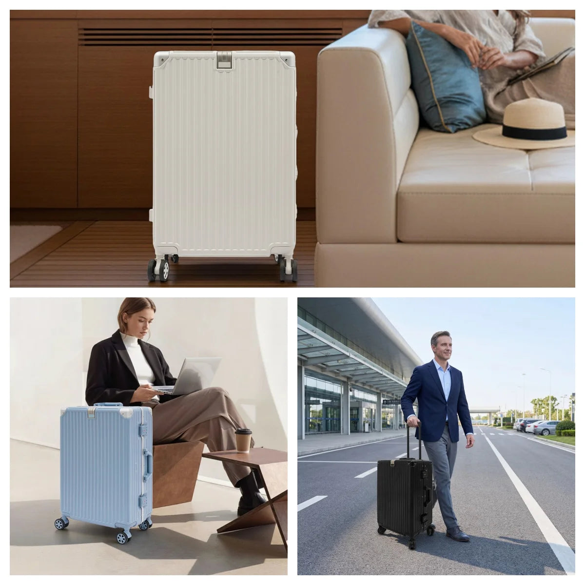 24-Inch Carry On Luggage Suitcases, Small Carry On Suitcase,Reinforced Small Carry-On Suitcase With Combination Lock