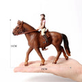 Realistic Equestrian Rider Horse with Saddle and Bridle Riding Playset Model Figures Decoration Educational Toys for Kids