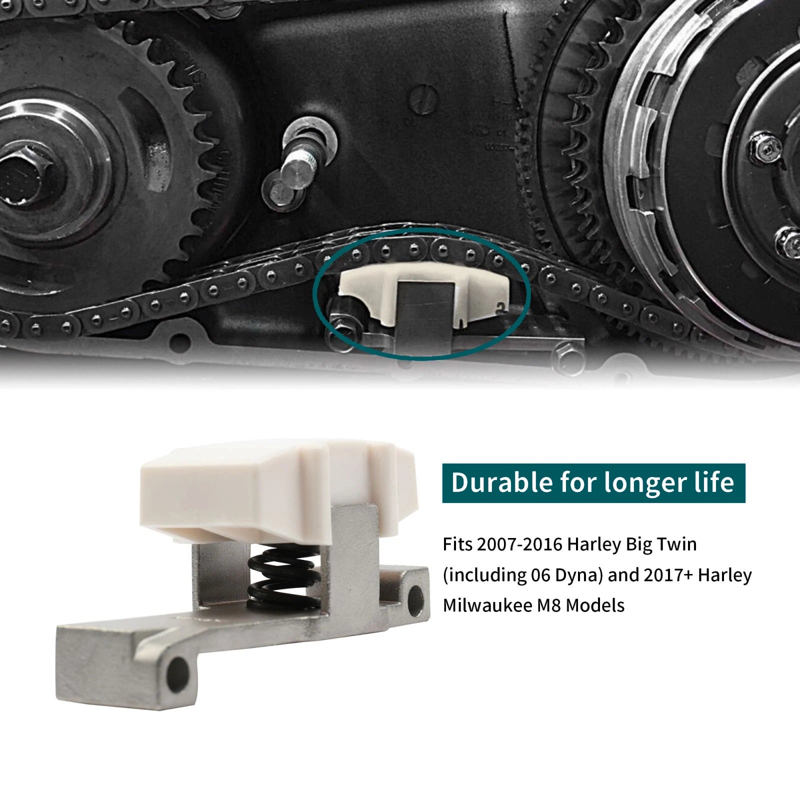 Mokitdora Primary Chain Tensioner Adjuster for Harley 2007-2017 Softail Dyna Touring Big Twin Engine (including 06 Dyna)