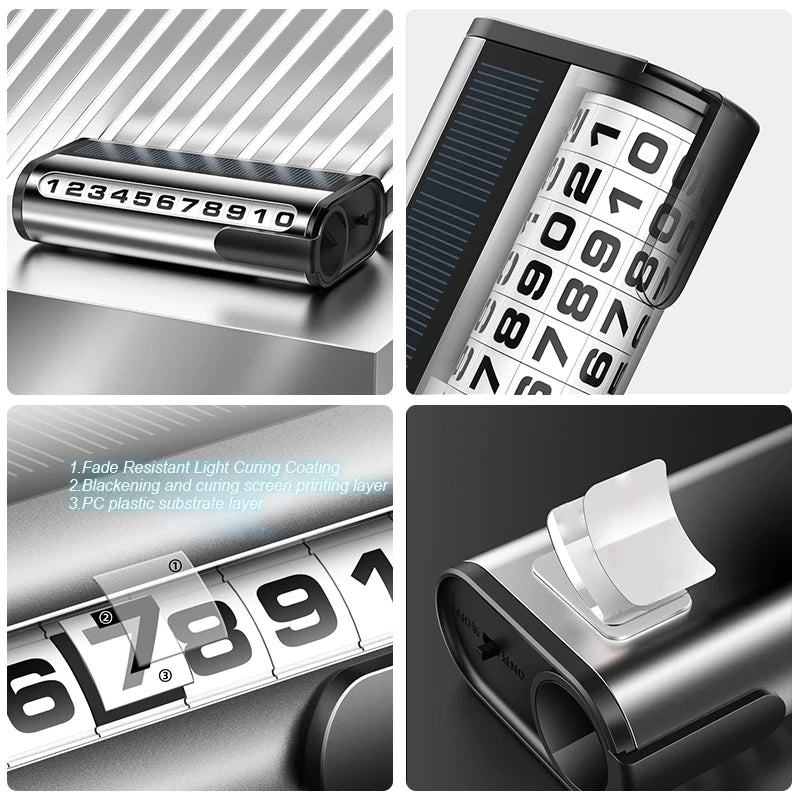 Car Temporary Stop Phone Number Card Parking Number Plate Luminous Auto Parking Card For BMW Audi Mercedes Benz Volkswagen VW