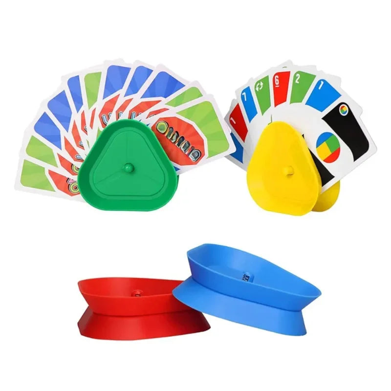 4pcs/set Triangle Shaped Playing Card Holder Lazy Person Poker Seat Board Game Cards Stand For Children Seniors Free Your Hands
