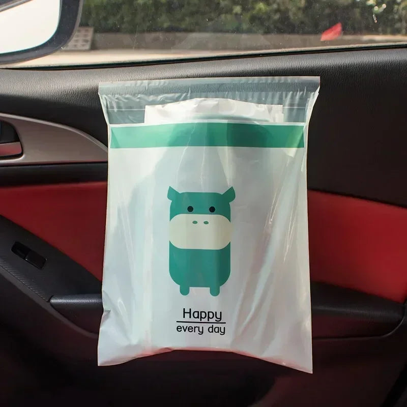 Hot 2/15pcs/pack Adhesive Car Trash Bag Disposable Car Interior Hanging Multi-Functional Clean Bag Small Plastic Bag Car Garbage