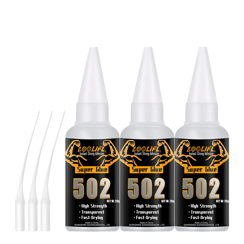 LOOLIFL Super Glue 502 & Threadlocker Set 243 Medium Strength 271 High Strength Anaerobic Screw Lock Glue Instant Cyanoacrylate Adhesive Sealant for Metal Wood Ceramic Repair