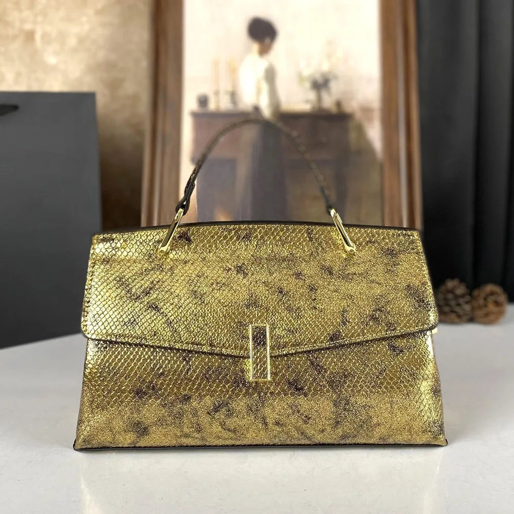 2026 Popular Crossbody Bag Versatile, Glossy Temperament, Snake Pattern Handbag, Shoulder Bag, Casual and Versatile
